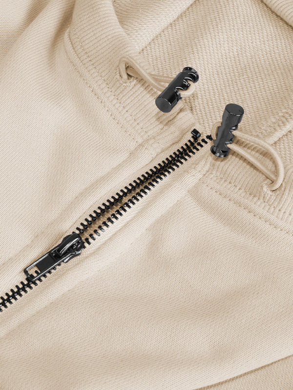 Athletic hoodie drawstring long sleeve top half zip